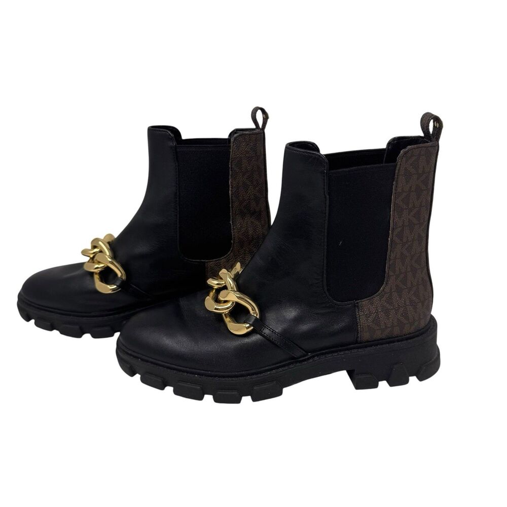 MICHAEL Michael Kors Women Scarlett Bootie Chelsea Boots chain Size 7.5 - Picture 5 of 10
